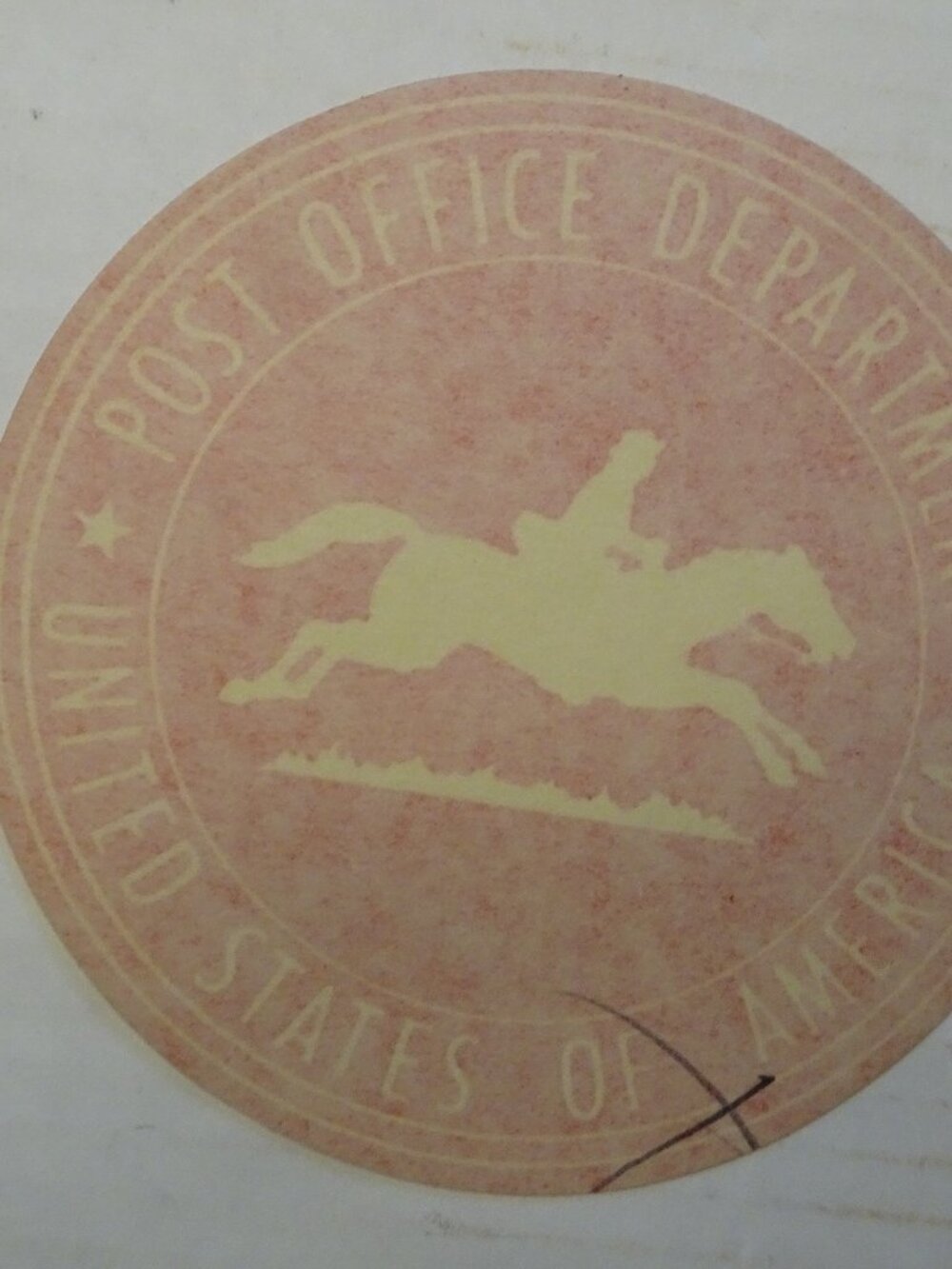 Post Office Department - United States of America - Vntg Decal w/cover & Black X